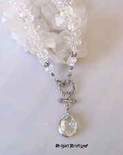 Schaef Designs
Clear Quartz Nugget & Sterling Silver Necklace with Large solataire white topaz pendant | New Mexico