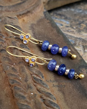 Schaef Designs tanzanite & 18kt Gold french wire earrings | New Mexico