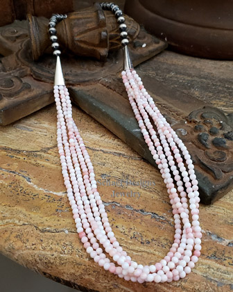 Schaef Designs 5 strand pink conch shell Southwestern Necklace | Arizona