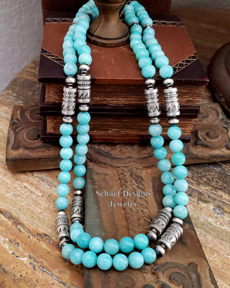 Schaef Designs Ammazonite & sterling silver Southwestern basics necklace set | Arizona