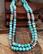 Schaef Designs Southwestern Basics Serpentine & Sterling Silver Tube Bead Necklaces | Arizona