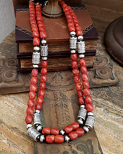 Schaef Designs Red Creek Jasper & Sterling Silver Tube Bead Southwestern Necklaces  | Arizona