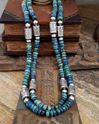 Schaef Designs Azurite & sterling silver Southwestern basics tube bead Necklace | Arizona