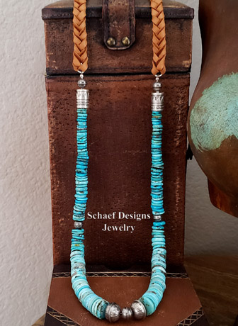 Schaef Designs Braided Deerskin & Turquoise Tassel Charm Bracelet | Arizona 