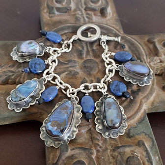 Schaef Designs Boulder Opal & HEAVY Sterling Silver Chain Charm Bracelets | Arizona