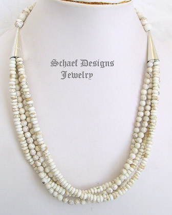 Schaef Designs buffalo turquoise & sterling silver 4 strand southwestern necklace | New Mexico 