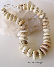 Schaef Designs White Buffalo Turquoise layering necklace | great for Rocki Gorman Pendants |Schaef Designs Jewelry | New Mexico 