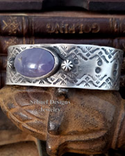 Schaef Designs Burro Creek & Sterling Silver Stamped cuff stacking Bracelet | Arizona