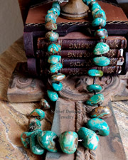 Schaef Designs Campo Frio Green Turquoise Nuggets & Sterling Silver Necklace | Arizona