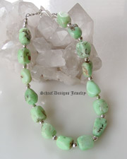  Chrysoprase nugget & sterling silver single strand adjustable necklace | online upscale southwestern equine jewelry gallery boutique | Schaef Designs Southwestern Turquoise Jewelry | New Mexico 