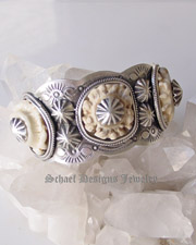 Schaef Designs deer antler crown  & Sterling silver cuff bracelet | Collectible Native American Turquoise online Jewelry gallery | Schaef Designs Collectible artisan handcrafted Southwestern & Equine Jewelry |New Mexico 