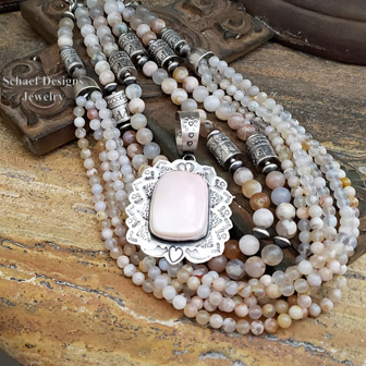 Schaef Designs flower quartz tube bead necklace set | Arizona