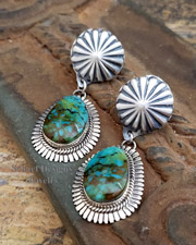 Kingman Turquoise Button Southwestern earrings | Arizona