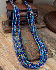Schaef Designs Lapis Multi Stone & Sterling Silver 5 Strand Long Necklace | Arizona
