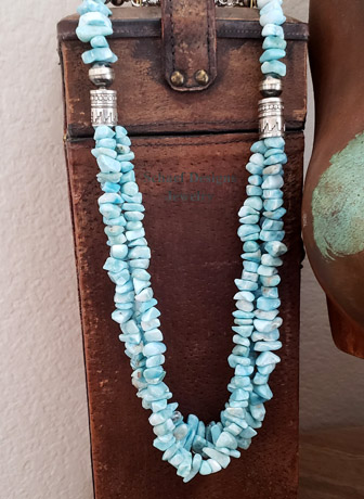Schaef Designs Larimar & sterling silver 3 strand Southwester Basics Necklace | Arizona