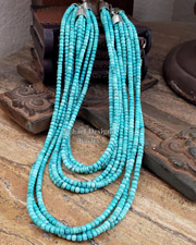 Schaef Designs 60 Inch LONG Campitos Turquoise & Sterling Silver Necklace | New Mexico 