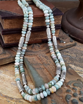 Schaef Designs Mixed Morganite Navajo Pearl necklace set | Arizona 