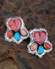Multi spiny oyster shell & turquoise native american earrings | Schaef Designs | Arizona 
