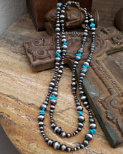 Schaef Designs Navajo Pearl Turquoise Nugget Necklace SET | Arizona