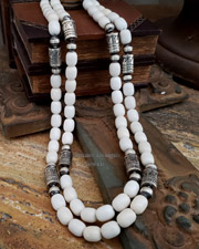 Schaef Designs Off White Agate & Sterling Silver Southwestern Basics Tube Bead Necklaces | Arizona