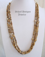 Schaef Designs Picture jasper Sterling silver 4 strand adjustable necklace | Arizona 