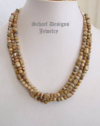 Schaef Designs Picture jasper 3 strand southwestern necklace | New Mexico