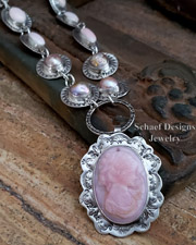  Schaef Designs Pink Cameo Conch Shell Katsumi Pearl Sterling Silver Necklace | Arizona 