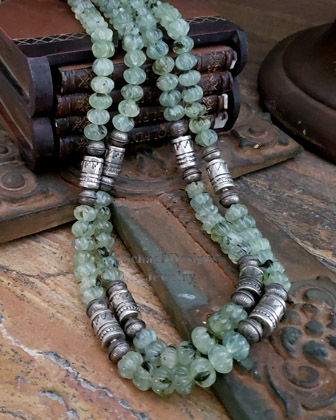 Schaef Designs prehnite & sterling silver Southwestern basics tube bead Necklace | New Mexico