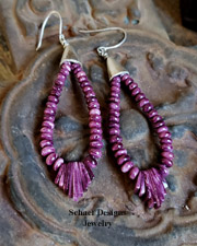  Native American Red Spiny Oyster Jacla Earrings | denim jewelry collection | Schaef Designs| Arizona 