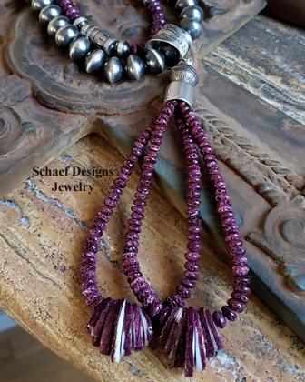 Schaef Designs purple spiny oyster shell & sterling silver Southwestern Jacla Pendant | Arizona 