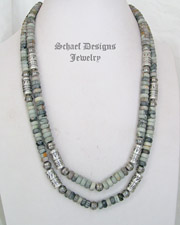  Schaef Designs Putty Picasso Jasper & Sterling Silver Tube Bead Necklace Set | Arizona