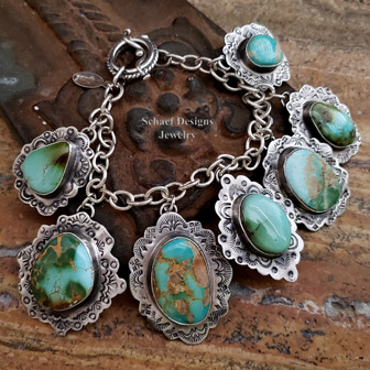 Schaef Designs Royston Turquoise & sterling silver reversible Southwestern Charm bracelet | Arizona 