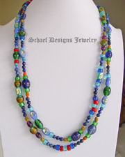  Schaef Designs vintage ethnic & trade bead collection long blue lapis necklace | great for Schaef Designs, Rocki Gorman, Gary G, Dan Dodson pendants upscale online Native American Southwestern Equine Jewelry gallery boutique | Schaef Designs artisan hand-crafted jewelry |New Mexico