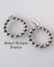  Schaef Designs Oxidized sterling silver bead navajo pearl medium hoop earrings | Vintage Collection | Native American Jewelry  | online upscale native american & southwestern jewelry boutique gallery| Schaef Designs Southwestern turquoise Jewelry | New Mexico 