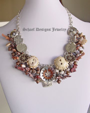 Schaef Designs Native American Charms necklace | Arizona Wildhorse, copper, sterling silver, heavy link chain, one of a kind  | online upscale native american jewelry boutique gallery| Schaef Designs Southwestern turquoise Jewelry | New Mexico
