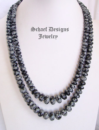 Schaef Designs graduated snowflake obsidian Southwestern necklace | Arizona