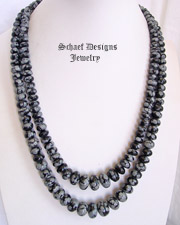  Schaef Designs Graduated Snowflake Obsidian & Sterling Silver Necklace | New Mexico 