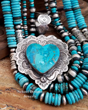 Schaef Designs Southwestern Blue Turquoise Heart Pendant | Arizona