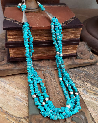 Schaef Designs Campitos turquoise 3-strand adjustable necklace  | Arizona