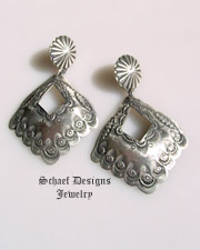  Schaef Designs oxidized sterling silver navajo pearls large loop earrings | Vintage Collection  | online upscale native american & southwestern jewelry boutique gallery| Schaef Designs Southwestern turquoise Jewelry | New Mexico