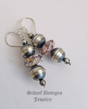 Schaef Designs Arizona Wildhorse (magnesite) & sterling silver bench bead wire earrings| Arizona 