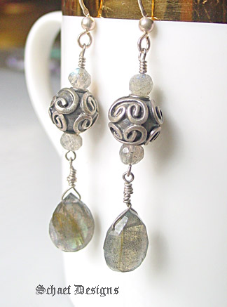 Schaef Designs Labradorite & Sterling Silver Dangle Earrings | New Mexico