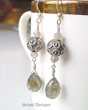 Labradorite & Sterling Silver Dangle Earrings