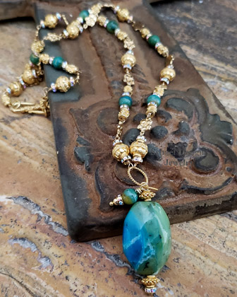 Schaef Designs Peruvian Opal & Gold Vermeil Necklace | Arizona