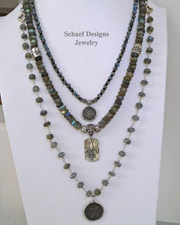 Schaef Designs Hand Linked Labradorite Sterling Silver & Coin Necklace | New Mexico