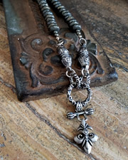  Schaef Designs Gray Pyrite Bronze Pearl & Sterling Silver Necklace Set | Arizona