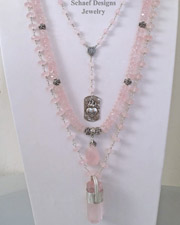 Schaef Designs Rose Quartz & Sterling Silver Necklace Set | Arizona