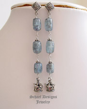 Schaef Designs Kyanite & Sterling Silver Crown dangle earrings | New Mexico