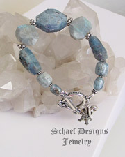 Schaef Designs Kyanite, Labradorite, & sterling silver necklace with shell clasp | New Mexico