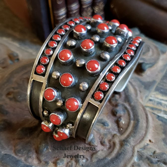 L James Coral & Sterling Silver Cuff Bracelet | Arizona 